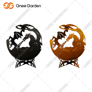 Grand foyer décoratif de jardin extérieur rond en acier corten avec motif de feuilles pour paysage de patio - Product Image 4