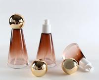 Flacon cosmétique conique en verre de 40, 100, 120 ml, pot à sérum et lotion avec bouchon à vis, emballage pour crème visage