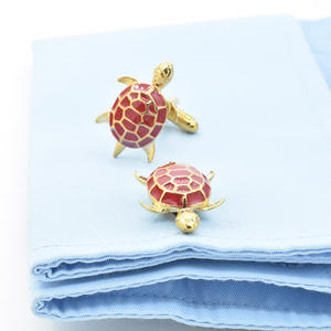 <span class=keywords><strong>Gemelos</strong></span> chapados en oro y Tortuga roja de primera calidad, ropa personalizada, Animal divertido, Tortuga, traje de fiesta, <span class=keywords><strong>camisa</strong></span>, <span class=keywords><strong>gemelos</strong></span>, novedad, venta al por mayor - Product Image 3