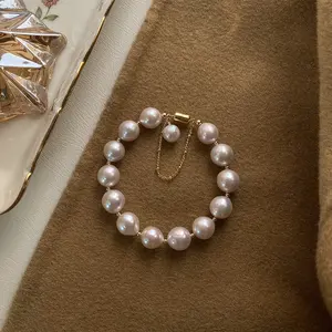 Bracelet avec perles baroques d'eau douce, nouveau bijou personnalisé, classique, élégant, de haute qualité,