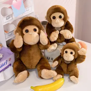 Jouets en peluche réalistes de singe en peluche d'animal mignon doux de zoo pour des enfants