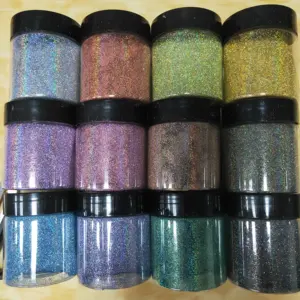 Poudre de paillettes laser ultra-fine à base d'eau paillettes hexagonales holographiques pour l'art des ongles et la décoration de produits artisanaux