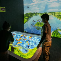 Table de jeu interactive Gooest pour l'intérieur : Puzzle tactile, coordination œil-main, écran de projection souple, bac à sable ludique