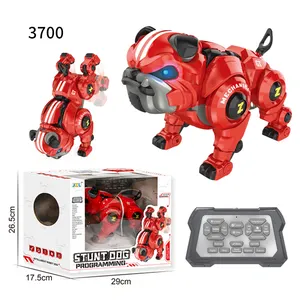 Electric DIY assembly pet mechanical dog cat dinosaur toys for kids induction intelligent radio control robot with sound
