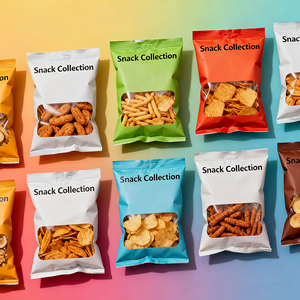 Individuell Bedruckte Lebensmittelgeeignete Süßigkeiten-<span class=keywords><strong>Chips</strong></span>-Kekse-<span class=keywords><strong>Snacks</strong></span> Verpackung Flachbeutel mit Zickzack-Verschluss - Product Image 2