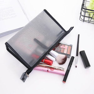 Travel <b>Makeup</b> Bag Rectangle Waterproof Cosmetic <b>Storage</b> Pouch <b>For</b> Trip Black And White - Product Image 1