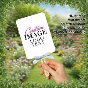 Éventail personnalisé double face écologique pour événements d'entreprise, idée cadeau promotionnel en gros avec logo sur mesure - Product Image 1