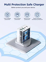XOWO 40W PD Carga rápida 2 USB + 2 puertos tipo C Material ABS duradero Cargador de pared ecológico para teléfonos móviles