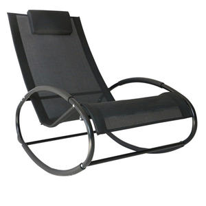 Fauteuil à bascule pliable de luxe, structure en aluminium, tissu polyester, mobilier de jardin extérieur, design contemporain - Product Image 6