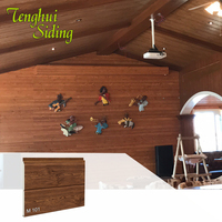 Panneau mural métallique isolé avec âme en mousse PU, revêtement extérieur imitation bois pour villa, léger et facile à installer