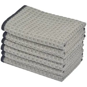 Microfiber Waffle-Weave Glass Towel -D factory and manufacturers