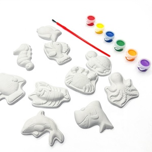 Vente en gros de 10 pièces de moules en plâtre pour la création de vie marine, kit de peinture en gypse pour enfants - Product Image 2
