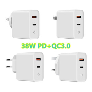 <span class=keywords><strong>Chargeur</strong></span> rapide GaN double port USB-C QC 3.0 38W pour téléphones mobiles Apple <span class=keywords><strong>iPhone</strong></span> 12 <span class=keywords><strong>13</strong></span> 14 15 16 17 – Super rapide, fabriqué en Chine - Product Image 1