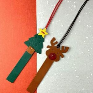 Marcadores de Páginas con Forma de Árbol de Navidad, de Cuero PU, Estilo Moderno, para Regalos - Product Image 1