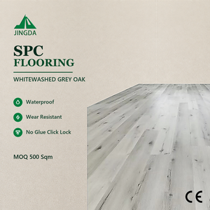 Suelo SPC Impermeable, Antideslizante y Ecológico, Color Gris Plateado, Diseño en Espiga, 6mm, Sistema <span class=keywords><strong>de</strong></span> Clic, Núcleo Rígido, para Salas <span class=keywords><strong>de</strong></span> Reuniones - Product Image 1