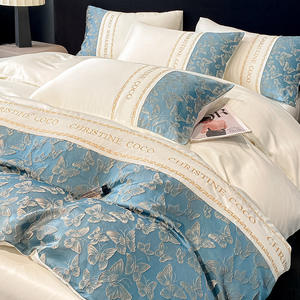 Sommer Eisseide Vierteiliges Bettwäsche-<span class=keywords><strong>Set</strong></span> - Luxuriöse Hochwertige Bettwäsche für den Sommer mit Glatten Seidenkissenbezügen und Laken - Product Image 3