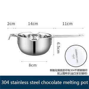 Vente en gros Offre Spéciale outils pour gâteaux 304 acier inoxydable Pot à chocolat pour fondre <span class=keywords><strong>la</strong></span> cire bol à <span class=keywords><strong>fromage</strong></span> chauffe-beurre - Product Image 4