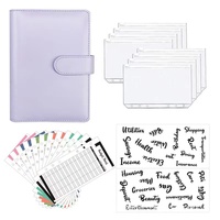 Mini A6 Binder Journal d'agenda de travail en spirale à 6 anneaux avec sac à fermeture éclair et reliure à feuilles mobiles à couverture rigide en cuir PU