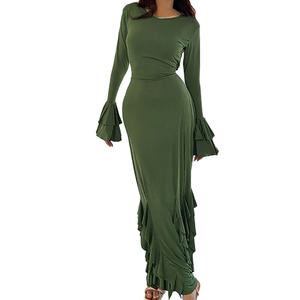 Vestidos Midi Casuales Elegantes de Moda para Mujer, de Manga Larga, Personalizados al por Mayor, de Alta Calidad - Product Image 2