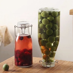 Venta caliente tarros de fermentación de vidrio botellas para niños embalaje de jugo refrescos vietnamitas otros suministros para fiestas con tapa de Clip - Product Image 2