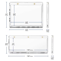 Porte-cartes magnétique vertical double à une touche pour cartes de visite, en plastique protégé contre les UV, avec fermeture éclair de haute qualité
