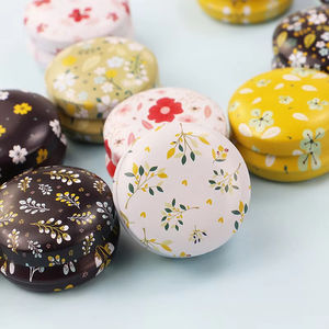 12 Piezas de Mini Cajas de Hojalata Elegantes con Forma de Flor para Velas, Bálsamos, Estuche Redondo Vacío para Almacenamiento - Product Image 3