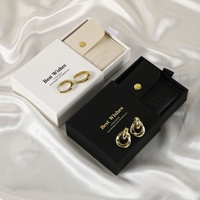 Boîte à bijoux haut de gamme avec logo personnalisé Boîtes à tiroirs pour colliers et bracelets, boucles d'oreilles et bagues Boîte d'emballage pour bijoux et pochette en cuir PU