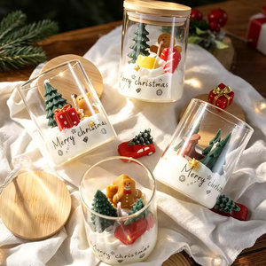 Bougie parfumée de Noël personnalisée dans un bocal en verre avec couvercle, décoration de maison pour les fêtes, cadeau, bougie d'aromathérapie, vente en gros - Product Image 6