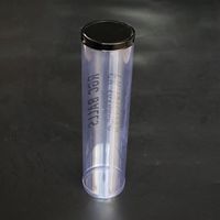 Récipient tube cylindrique en plastique transparent vide PP PET PVC personnalisé avec couvercle