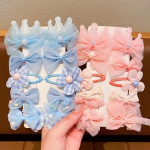 Juego de pinzas para el cabello con lazo y corona de hadas, pasadores de princesa dulces para niñas pequeñas, accesorios para el cabello para niños - Product Image 3