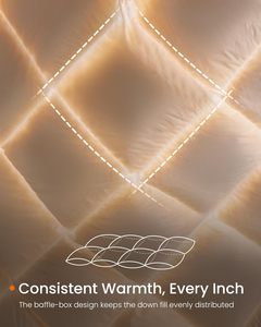 <span class=keywords><strong>SONGMICS</strong></span> HOME Couette King Size Remplissage en Plumes Toutes Saisons Motif Géométrique Style Moderne 106x90 Pouces Nuage - Product Image 4