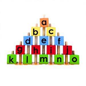 Juguete de Construcción de Madera con Forma de Pirámide del Alfabeto, Juego de Bloques Educativos para Niños, Reconocimiento de Letras, Diversión al Apilar, Komodoin de Indonesia Eximbank - Product Image 1