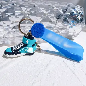 Sneaker PVC llavero Mini zapato llavero 3D zapatillas llavero a granel PVC llave colgantes accesorios zapatillas encantos zapato de baloncesto