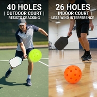 Pelotas de Práctica de Alto Brillo Amarillas de Alta Visibilidad con 40 Orificios para Pickleball