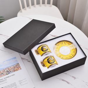 Ensemble de vaisselle de luxe britannique le plus vendu pour salle à manger, design minimaliste, tasses et soucoupes en porcelaine inclinées pour l'heure du thé - Product Image 5