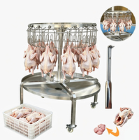 Table de travail rotative pour l'éviscération de volailles SUS201/304, capacité de 18 à 36 poulets, support mobile suspendu pour la transformation abattage, fourni directement par l'usine