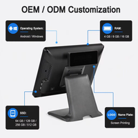 Système POS professionnel pour restaurant avec écran tactile 10 points de 15 pouces, processeur Intel Core I3/i5/i7, Windows