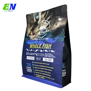 Packaging Plastic Bag 1kg 5kg 10kg 25kg Custom Printed Recycled Plastic Square Bottom Pouch Pet Food Animal Feed Bags With Resealable Zipper