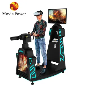 เครื่องจําลองภาพยนตร์ Power VR เครื่องปืน Gatling เครื่องเกม VR เครื่องจําลองการยิง 9D VR ควบคุมง่ายตัวดําเนินการเหรียญ