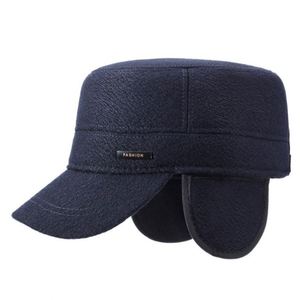 2025 New Arrival Warm Fleece Lining Winter <b>Flat</b> Top Baseball <b>Cap</b> Outdoor Travel Casual Thickened Captain for <b>Men</b> - Product Image 1