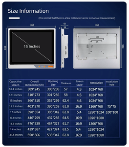 10.4 17 18.5 19 21.5inch mở khung ngoài trời bảng điều khiển công nghiệp <span class=keywords><strong>PC</strong></span> Windows i5 i7 với độ sáng cao Bảng điều khiển 1920x1080 Độ phân giải - Product Image 4