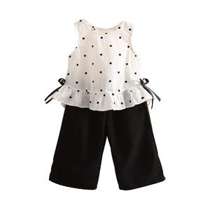 เสื้อผ้าเด็กขายส่งจากต่างประเทศ เสื้อยืดลายกราฟิก กางเกงฮาเร็มอินเดีย ขายส่งชุดกางเกงระบายสำหรับเด็กผู้หญิง - Product Image 1