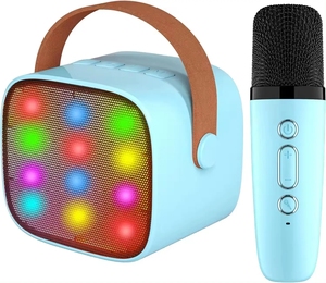 <span class=keywords><strong>Mejor</strong></span> regalo HiFi BT 5,3 portátil al aire libre o fiesta en casa colorido RGB LED Mini altavoz de <span class=keywords><strong>Karaoke</strong></span> con 2 micrófonos inalámbricos - Product Image 3