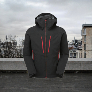 Veste coupe-vent en softshell respirante et imperméable avec logo personnalisé, fermeture éclair, doublure polaire, capuche, pour homme - Product Image 3