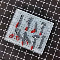 Kit d'outils d'entretien en plastique 1:64, modèle de scène, mini-échelle de levage, support de réparation automobile, conteneur de fût d'huile, accessoires de diorama 1/64