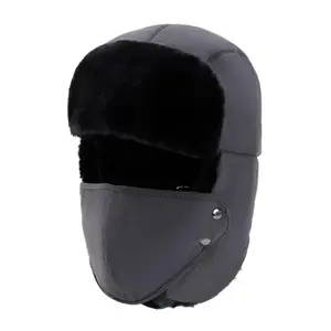 冬の折りたたみ式ウォームハットファーライニングとイヤーフラップ付きの高品質の帽子耳の保護