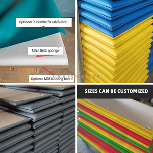 Modern Waterproof Yellow Leather Covered Soft PU Foam <strong>Headboard</strong> <strong>Panel</strong> 3D Peel Stick <strong>Mounted</strong> Upholstered Soundproof for Kids - Product Image 5