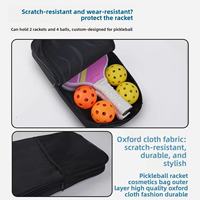Sac de transport portable et étanche en tissu Oxford pour raquettes de pickleball, avec bandoulière réglable, grande capacité, multifonctionnel pour l'entraînement