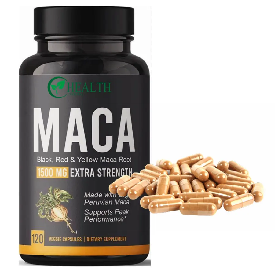 Capsules de Supplément de Maca pour Hommes Boost Men Power Energy Natural Booster Strong Maca Pills Private