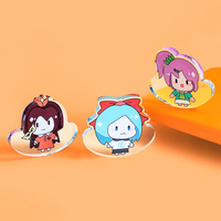 Support de décoration en acrylique transparent pour figurines de musique rock, avec animation périphérique personnalisée en forme d'étoile, base en briques épaisses, style Tide Play, pour animaux de compagnie mignons